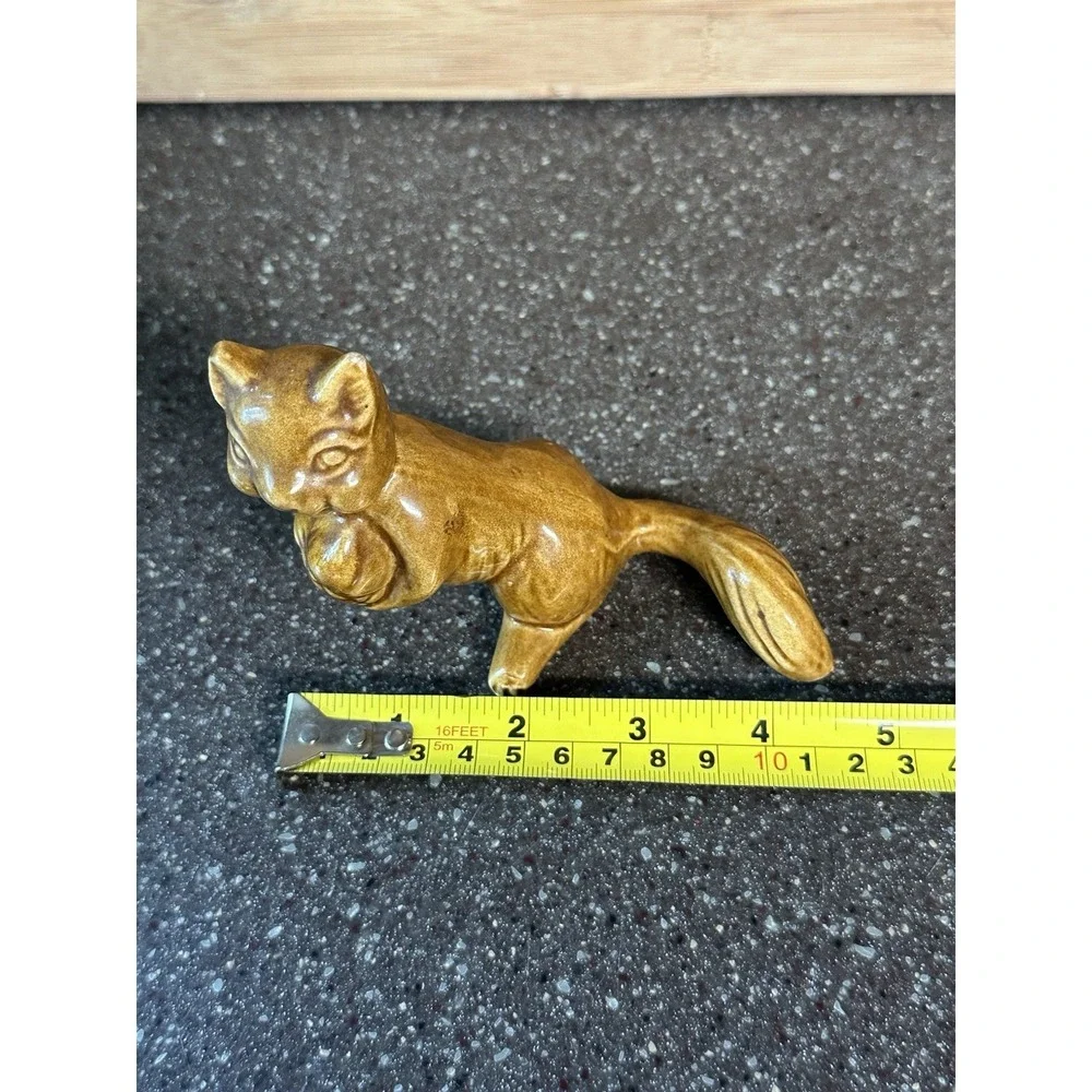 VTG Woodland Squirrel Figurine Brown Glaze Cottagecore Forest Spirit Fairycore